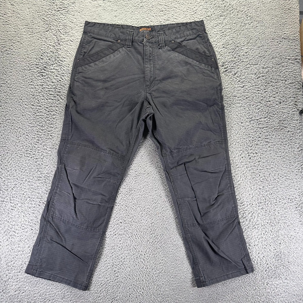 Ridgecut Pant Mens 38x30 Grey Cotton Carpenter Ripstop Straight Workwear Stretch